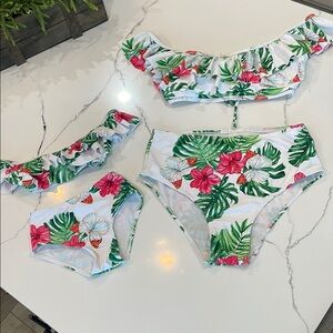 Tropical Floral Kids Swim Set